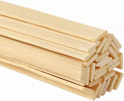 Pllieay 60 Pieces Bamboo Sticks Wooden Craft Sticks Extra Long Sticks For Making • £14.36