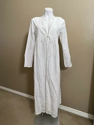 $64.99 • Buy  ZARA Home Women's Size M White Emboidered  Eyelec Tunic Tunic Dress Cotton Long