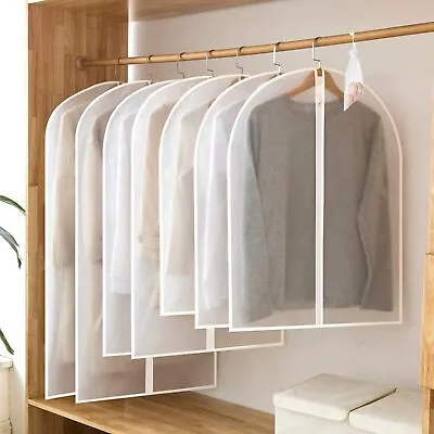 5 Pcs Garment Bag Travel Suit Dress Storage Clear Cover Full Zipper Coat Carrier • $7.98