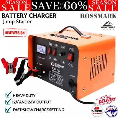 $242.96 • Buy Rossmark 2in1 Battery Charger Jump Starter New Dual Heavy Duty Car Charger 40Amp
