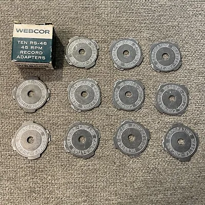 Vintage  Webcor Rs-46 Pack 45 Rpm Metal Record Adapters  11 Discs • $10.95