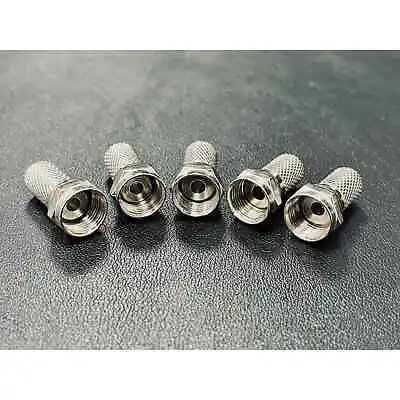 5x F-Type Connector Plug Twist-On RG58 RG6 Satellite Coaxial Cable Aerial Sky • £2.30