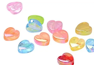 £1.25 • Buy ❤ 100 X Acrylic Transparent HEART AB Spacer Beads 8mm CHOOSE Jewellery Making ❤