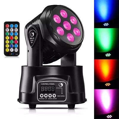 105W Moving Head Stage Lighting RGBW Wash 7LED 9/14CH DMX Mini Disco DJ Lights • $73.14