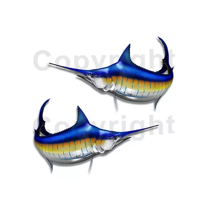 Blue Marlin Sticker Decal Fishing Boat RV Truck Camper Trailer F004 2Pack 9 -12  • $9.99