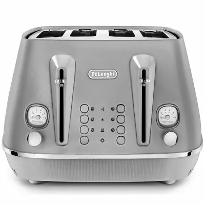 NEW DeLonghi Distinta Perla Four Slice Toaster Silver CTIN4003S • $226