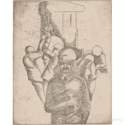 JÜrgen Eagle Etching Apprentice Worker 1973 Gdr Plauen Limited Vp: €100* • $1.06