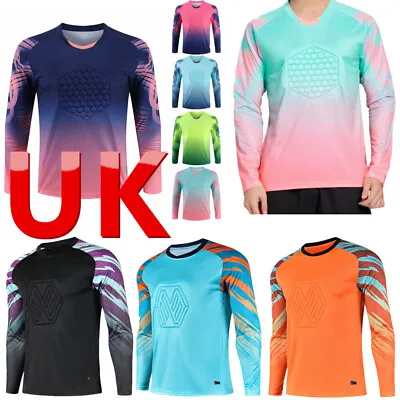 UK Kids Boys Padded Goalkeeper Shirts Jersey Long Sleeve Lightweight Sweatshirt • £6.57