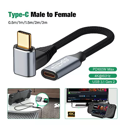 $10.99 • Buy USB C Extension Cable Type C Fast Charging Data Sync Cord For MacBook Steam Deck