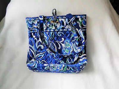 Vera Bradley Tote Shoulder Bag Purse Mediterranean Blue (Retired 2008) • $29