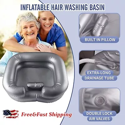 Inflatable Hair Washing Shampoo Basin Built-in Pillow Haircut Dye Hair Elderly • $19.99