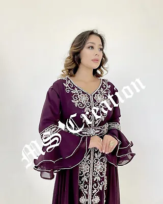 SALE New Moroccan Dubai Kaftans Farasha Abaya Dress Very Fancy Long Gown MS 481 • $144.55
