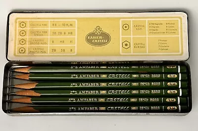 Vintage A.W. Faber Castell 3H Drawing Pencils In Original Tin Box ~ 6 Pencils • $9.99