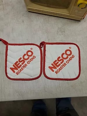 Nesco Roaster Ovens Pot Holders Vintage Set Of 2 6x6 RARE HTF (d412) • $37.50