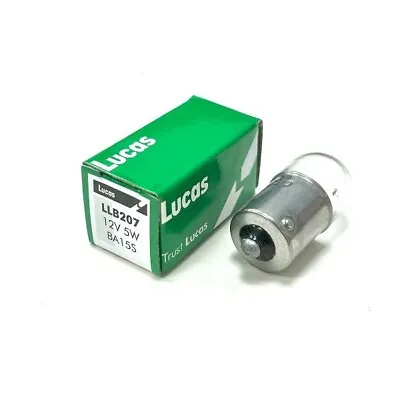 Lucas LLB207 Clear Bayonet Fit 12V Side Light Bulb 5W R5W BA15S Pack Of 2 • $3.47