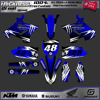 Fits Yamaha YZ 125 250 MX Motocross 2015 2016 2017 2018 2019 2021 Graphic Kit • $152.71