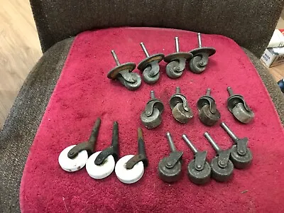 $12 • Buy 15 Vintage Casters Lot. 4 Differant Styles. Good.