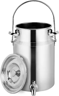 304 Stainless Steel Milk Can With Spigot 1.3 Gallon 5 Liter Metal Water Beverage • $106.99