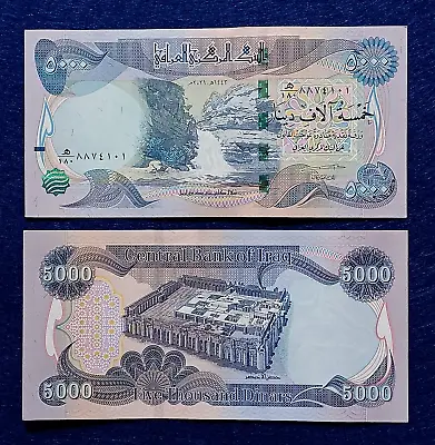 £5.55 • Buy EEBC22187#IRAQ 1 X 5000 , Iraqi Dinars UNC 2021 