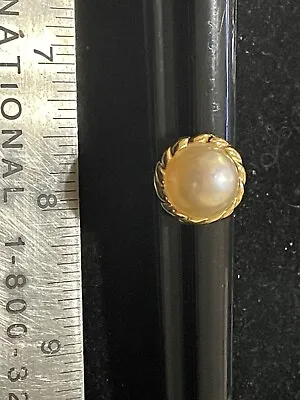 Estate JEWELRY 14KT Yellow GOLD Mabe PEARL  RING Size 6.5 • $325