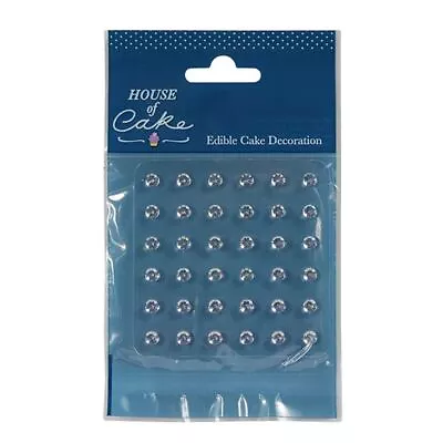 Edible Cake Decoration Jelly Gems Clear Pack Of 36 Sugar Cupcake Topper • £3.37