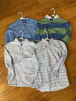 Boys Vineyard Vines 3 Long Sleeve Shirts Lot In Size M 1 Sweater In Size L • $32