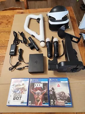 PlayStation VR Bundle (VR Set PS Camera PS Move PS Aim Controller) And Games • $50