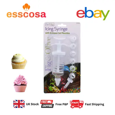 Icing Syringe With 8 Assorted Nozzles - Ultimate Cake Decorating Kit • £7.45