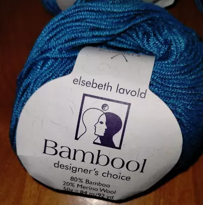 Elsebeth Lavold Bambool Yarn - 80% Bamboo 20% Merino Wool #34  Lagoon  X20 Balls • $45