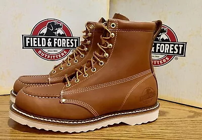 12 W Field & Forest USA Heritage Moc-Toe Mens 8” Fleet Farm Work Boots $199.99 • $119.99