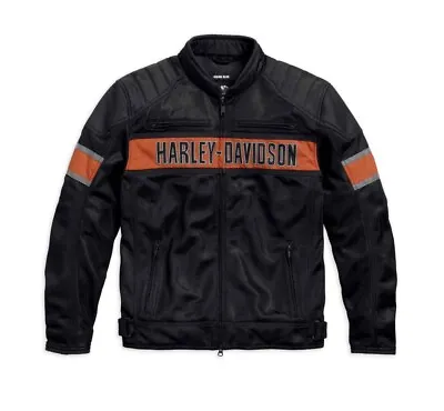 Harley Davidson Men's Trenton Mesh Riding Jacket Motorcycle Mesh Fabric Jacket • $22.79