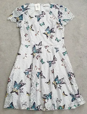 OASIS Butterfly Lace Patterned Dress - Size S • £17.99