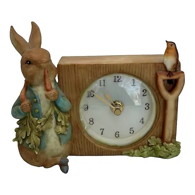 VTG Michel Beatrix Potter Clock Rabbit Eating Carrots /Bird On The Shovel Handle • $35.96