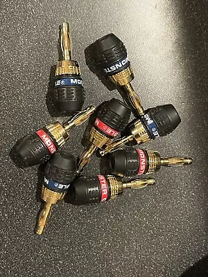 8 Monster Cable Quick Lock Bananas Speaker Cable Connectors • $55