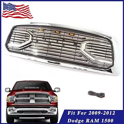 Front Grille Fit For 2009-2012 Dodge RAM 1500 Grill Chrome W/Letters & LEDs • $245
