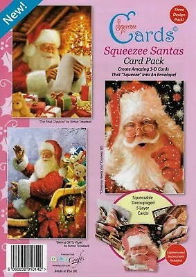 Squeezee Santas Decoupage 3-d Card Pack • £7
