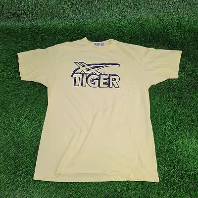 Vintage 80s Asics Onitsuka Tiger Shirt M/L Yellow Made-In USA RARE Graphic Tee • $173.95