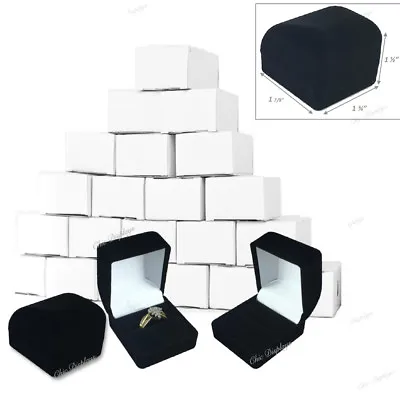 12pc Black Ring Gift Boxes Black Velvet Ring Boxes Jewelry Boxes Cufflinks Boxes • $28.49