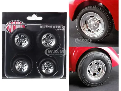 Polished Drag Wheels And Tires 4 Pcs Set From 1941 Gasser 1/18 By Acme A1800908w • $24.99