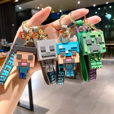 Minecraft Game Creative Mosaic Key Tag Ring Anime Keychain Cute Car Pendant Gift • $4.30