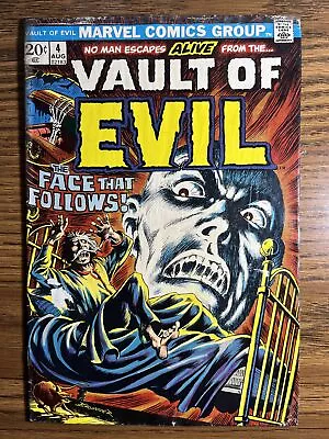 Vault Of Evil 4 The Face That Follows Marvel Comics 1973 Bronze Age Horror • $12.95