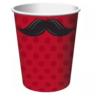 Mustache Madness Moustache Theme Adult Kids Birthday Party 9 Oz. Paper Cups • $9.77