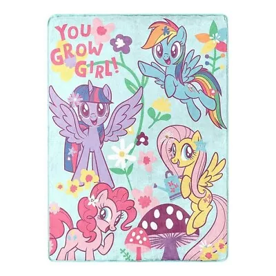 My Little Pony New Plush Fleece Throw Gift Blanket MLP Twilight Sparkle Pastel • $19.96