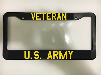 Veteran US USA ARMY MILITARY Patriotic Vet Black License Plate Frame NEW • $10.49