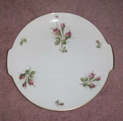 Vintage ROSENTHAL Moss Rose Handled Cake Plate Germany 12  Gold Trim EXCELLENT • $16