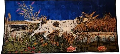 Vintage WPL Italian Velour Tapestry Rug Hunting Pointer Bird Dog Duck 38 X19  • $34.99