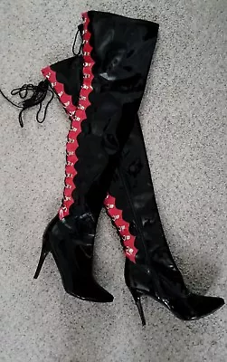 Honour Pvc Thigh High Fetish High Heel Boots Size UK11/US13 • £54.99