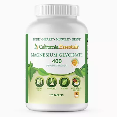 California Essentials Magnesium Glycinate 400 - 120 Tablets - Free Shipping • $14.95