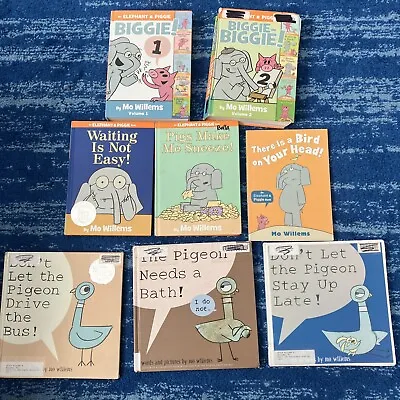 Lot Of 8 Books By Mo Willems An Elephant   Piggie Biggie Volume 1 &2 And Pigeon • $36.99