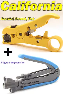 Compression Tool F RG59 RG6 RG11 Connector + Cable Coax Coaxial Crimper Stripper • $934.95